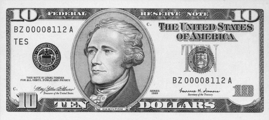 Alexander Hamilton on the $10 bill
